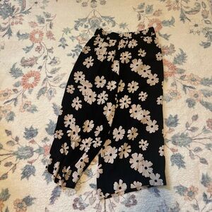 Madewell Black and Cream Floral Pants